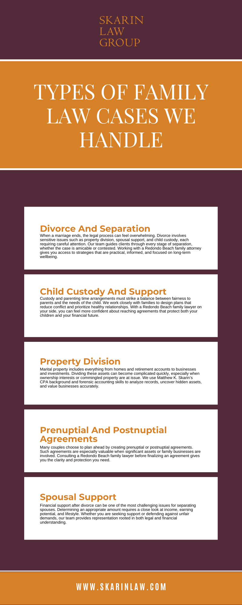 Types Of Family Law Cases We Handle Infographic